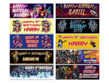 Personalised Birthday Banners Super Hero Design Children Kid Party Decoration 71