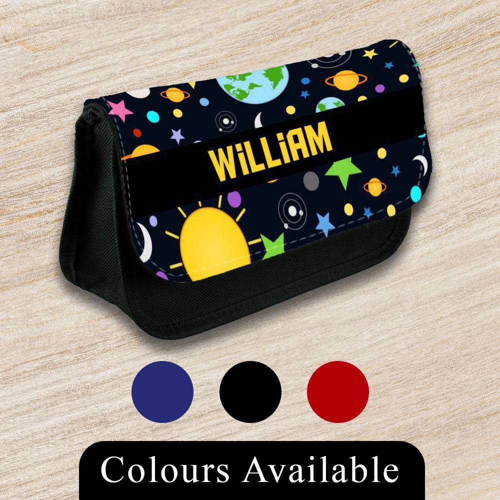 Personalised Pencil Case Space Girls Boys Stationary Kids School Bag 11