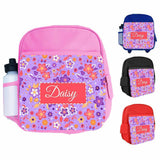 Personalised Kids Backpack Any Name Floral Design Boys Girls kid School Bag 17