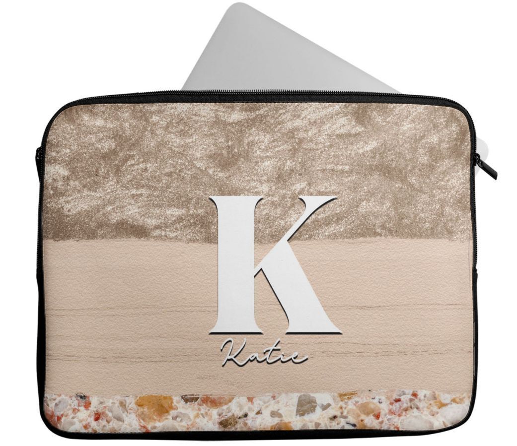 Personalised Any Name Marble Design Laptop Case Sleeve Tablet Bag 111