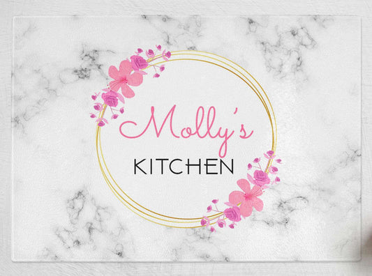 Personalised Any Name Kitchen Glass Chopping Board Item Gift 184