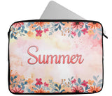 Personalised Any Name Floral Design Laptop Case Sleeve Tablet Bag 54