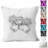 Personalised Cushion Heart Sequin Cushion Pillow Printed Birthday Gift 54