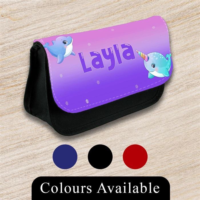 Personalised Pencil Case Generic Girls Boys Stationary Kids School Bag 31