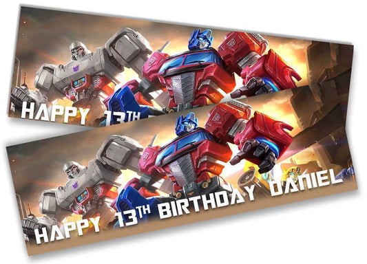Personalised Birthday Banners Robot Design Children Kid Party Decoration 70