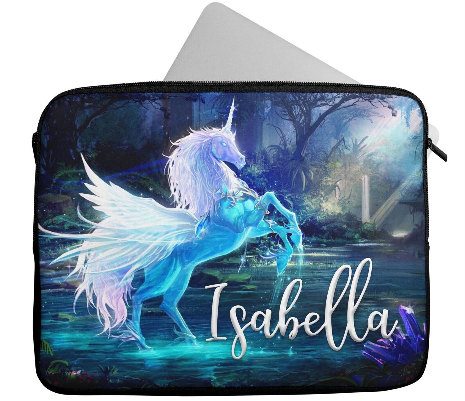 Personalised Any Name Unicorn Design Laptop Case Sleeve Tablet Bag 50