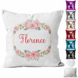 Personalised Cushion Floral Sequin Cushion Pillow Printed Birthday Gift 35