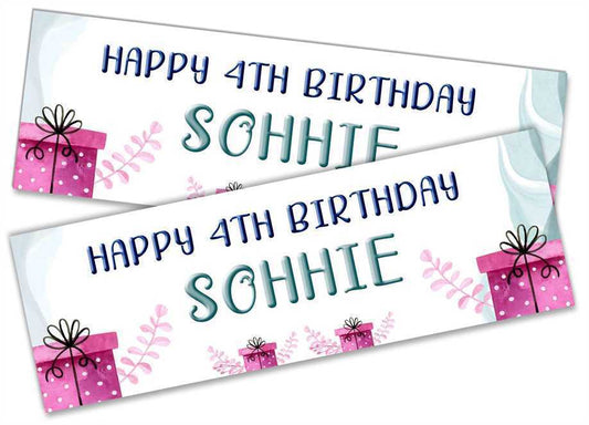 Personalised Birthday Banners Generic Design Children Kids Party Decoration 40
