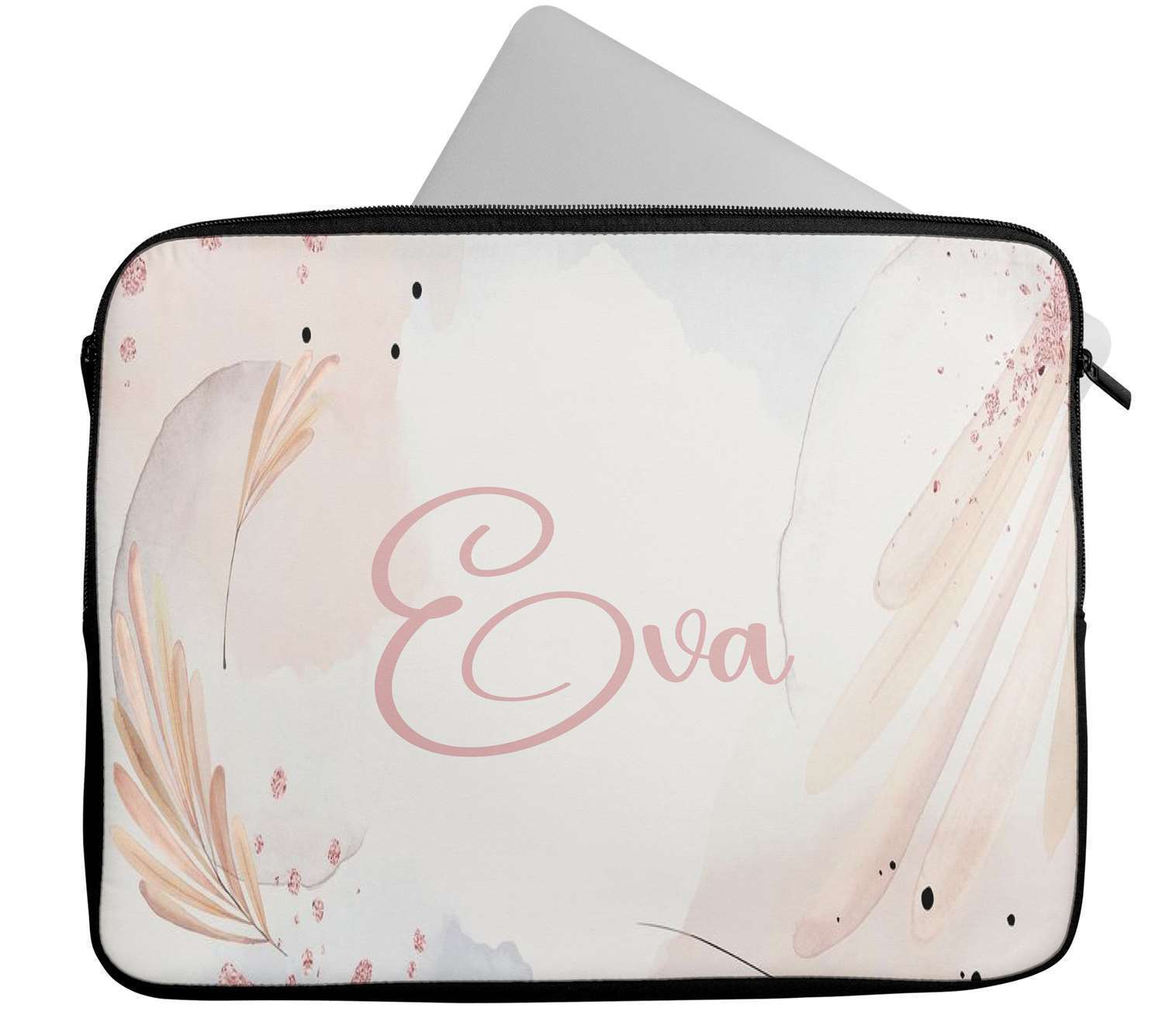 Personalised Any Name Floral Design Laptop Case Sleeve Tablet Bag 27