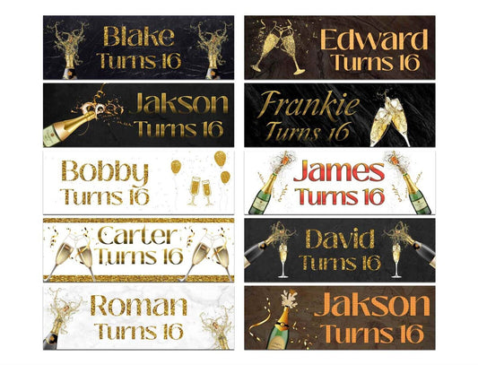 Personalised Birthday Banners Party Design Kids adult Party Decoration 172