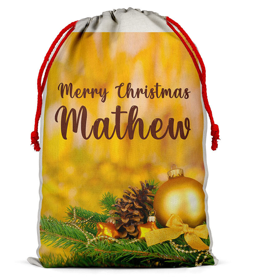 Personalised Christmas Sack Santa Bag Xmas Boy Girl Gift Stocking Bag 1