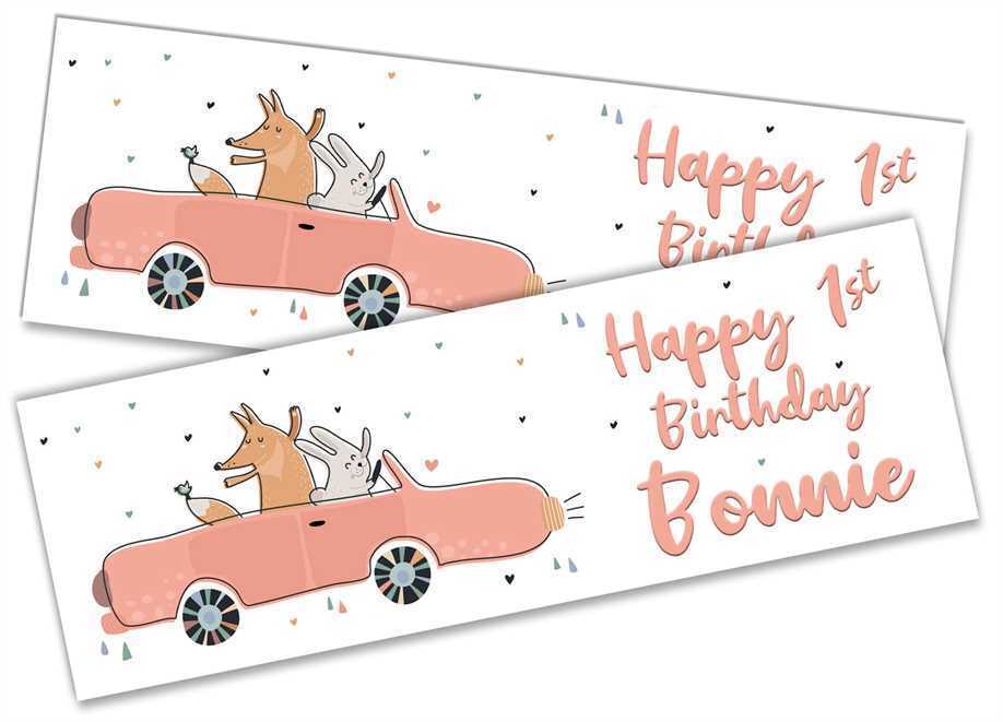 Personalised Birthday Banners Generic Design Children Kids Party Decoration 183