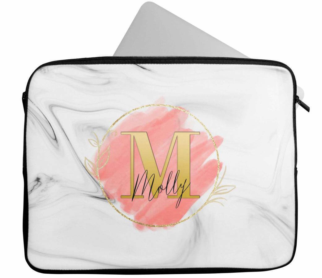 Personalised Any Name Marble Design Laptop Case Sleeve Tablet Bag 70