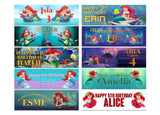 Personalised Birthday Banners Mermaid Design Children Kids Party Decoration 5