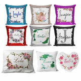 Personalised Cushion Floral Sequin Cushion Pillow Printed Birthday Gift 90