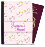 Personalised Unicorn kids Passport Cover Holder Any Name Holiday Accessory 32