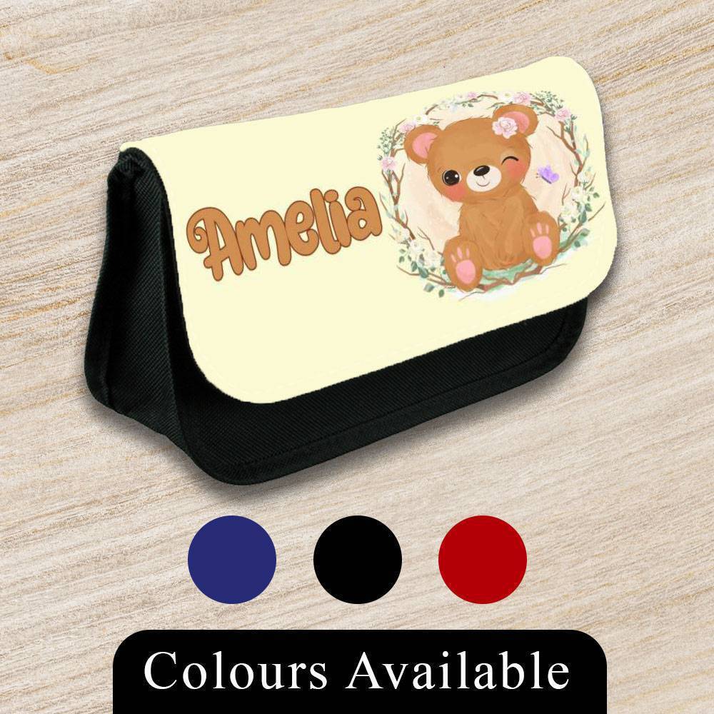 Personalised Pencil Case Animal Girls Boys Stationary Kids School Bag 14