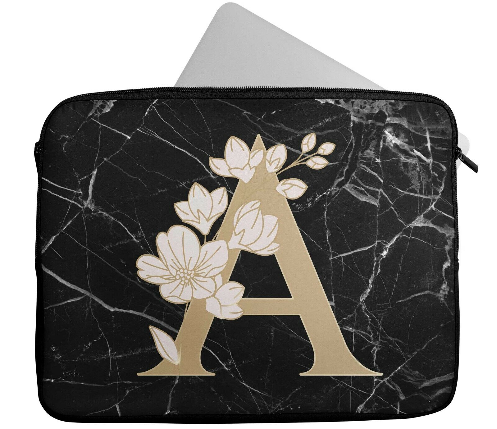 Personalised Any Name Floral Laptop Case Sleeve Tablet Bag Chromebook Gift 1