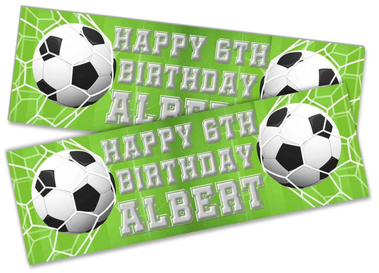 Personalised Birthday Banners Football Design Children Kids Party Decoration 34