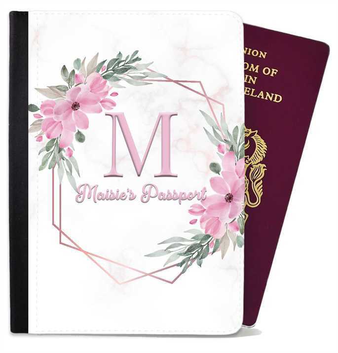 Personalised Floral Children Passport Cover Holder Any Name Holiday Accessory 29