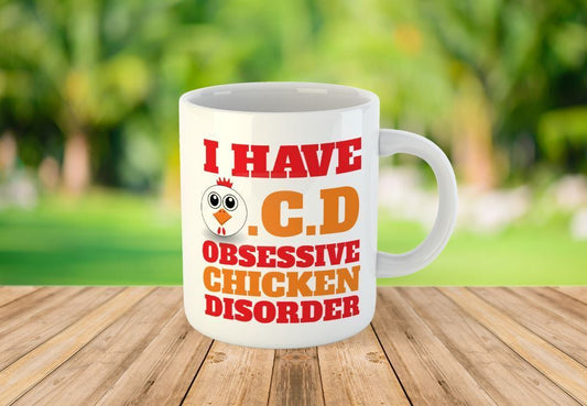 OCD Obsessive Chicken Disorder Funny Novelty Joke Humour Ceramic Mug Cup Gift
