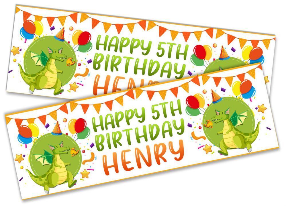 Personalised Birthday Banners Generic Design Children Kids Party Decoration 117