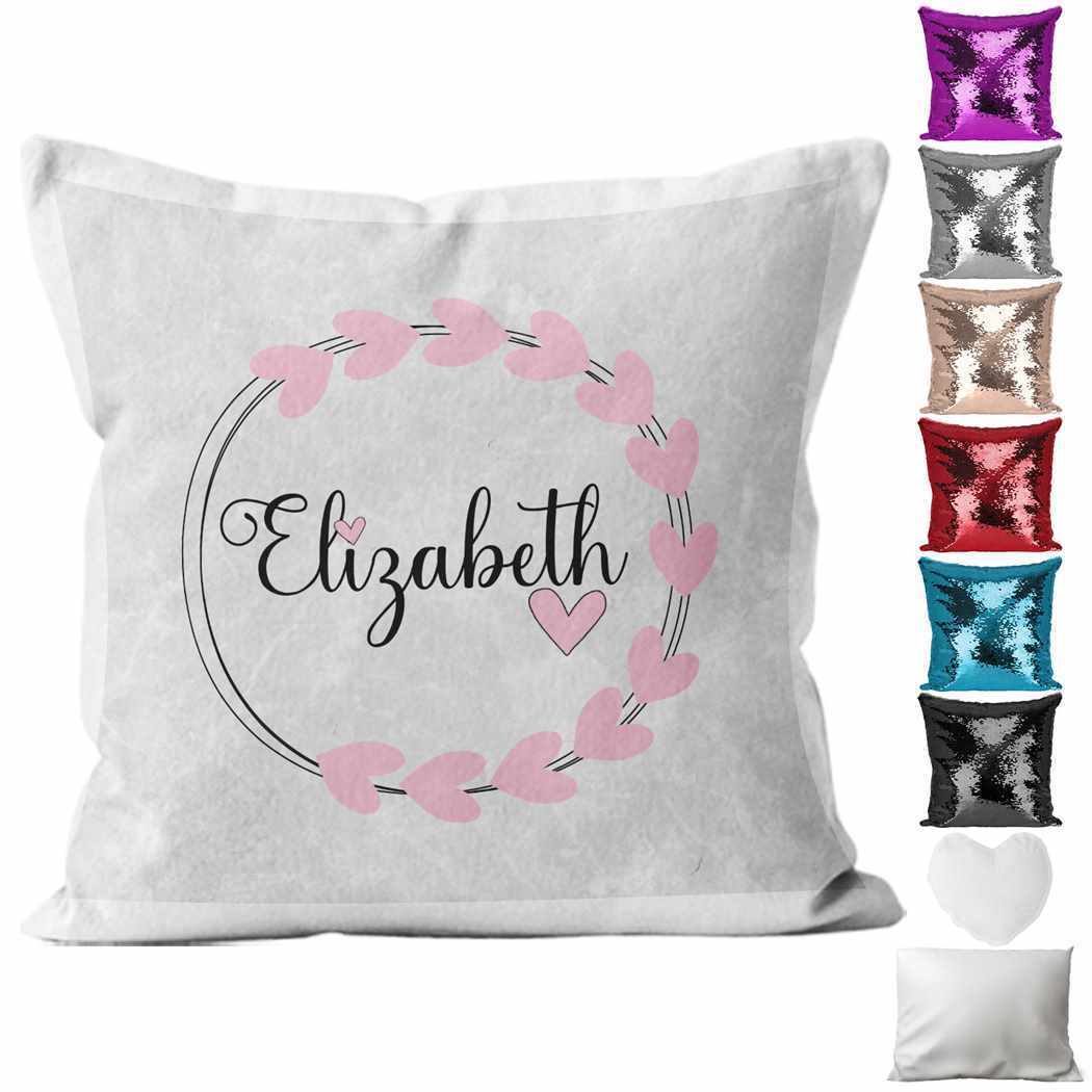 Personalised Cushion Floral Sequin Cushion Pillow Printed Birthday Gift 25