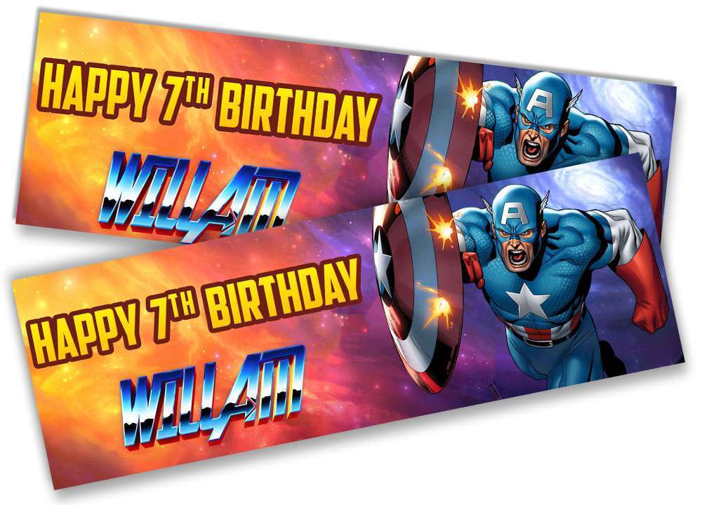 Personalised Birthday Banners Super Hero Design Children Kid Party Decoration 63