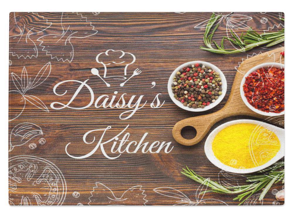 Personalised Any Name Kitchen Glass Chopping Board Item Gift 12