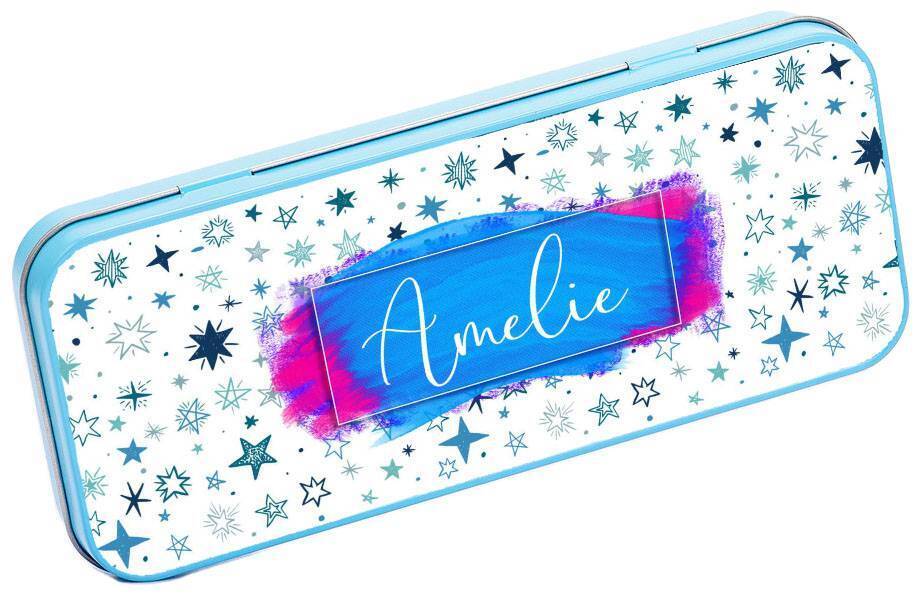 Personalised Any Name Generic Pencil Case Tin Children School Kids Stationary 30