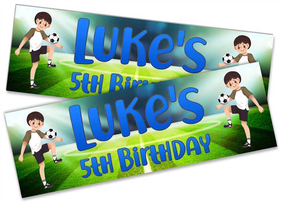 Personalised Birthday Banners Football Design Children Kids Party Decoration 56