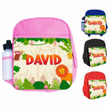 Personalised Kids Backpack Any Name Animal Design Boys Girls kid School Bag 36