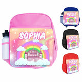 Personalised Kids Backpack Any Name Princess Design Boys Girls kid School Bag 33