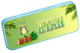 Personalised Any Name Animal Pencil Case Tin Children School Kids Stationary 8