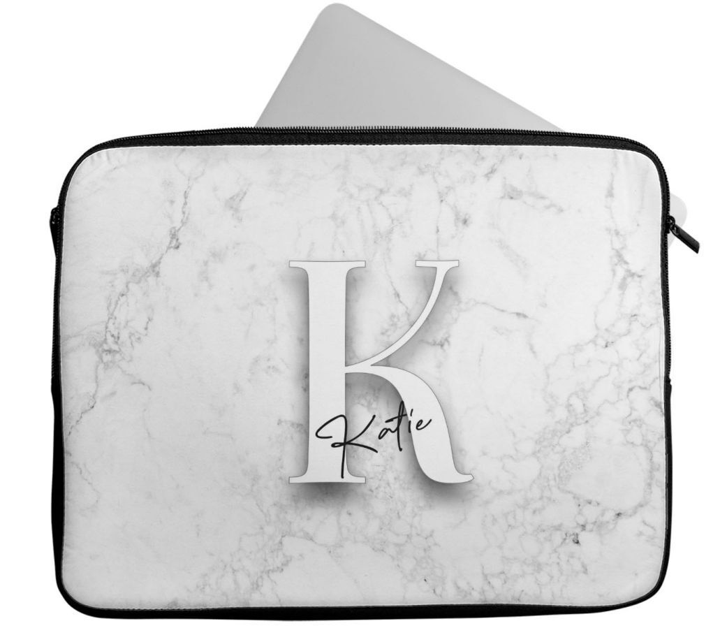 Personalised Any Name Marble Design Laptop Case Sleeve Tablet Bag 111