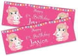 Personalised Birthday Banners Doll Design Children Kids Party Decoration 110