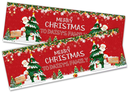 x2 Personalised Christmas Banner Xmas Party House Decoration Occasion 24