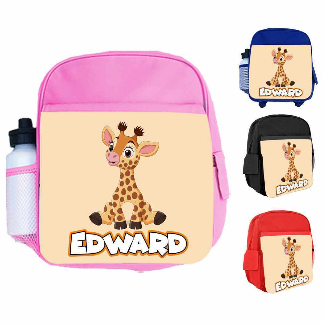 Personalised Kids Backpack Any Name Animal Design Boys Girls kid School Bag 37