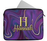 Personalised Any Name Marble Design Laptop Case Sleeve Tablet Bag 41