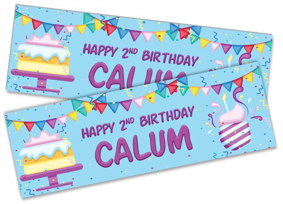 Personalised Birthday Banners Generic Design Children Kids Party Decoration 183