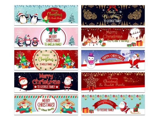 Personalised Banner Christmas Design Party Decoration 12
