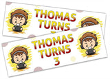 Personalised Birthday Banners Generic Design Children Kids Party Decoration 136