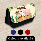 Personalised Pencil Case Jungle Girls Boys Stationary Kids School Bag 6