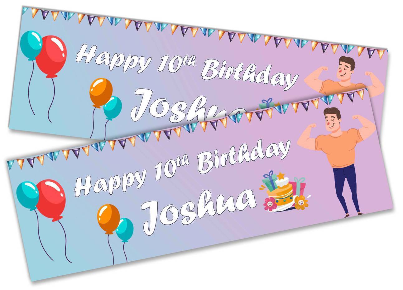 Personalised Birthday Banners Generic Design Children Kids Party Decoration 142