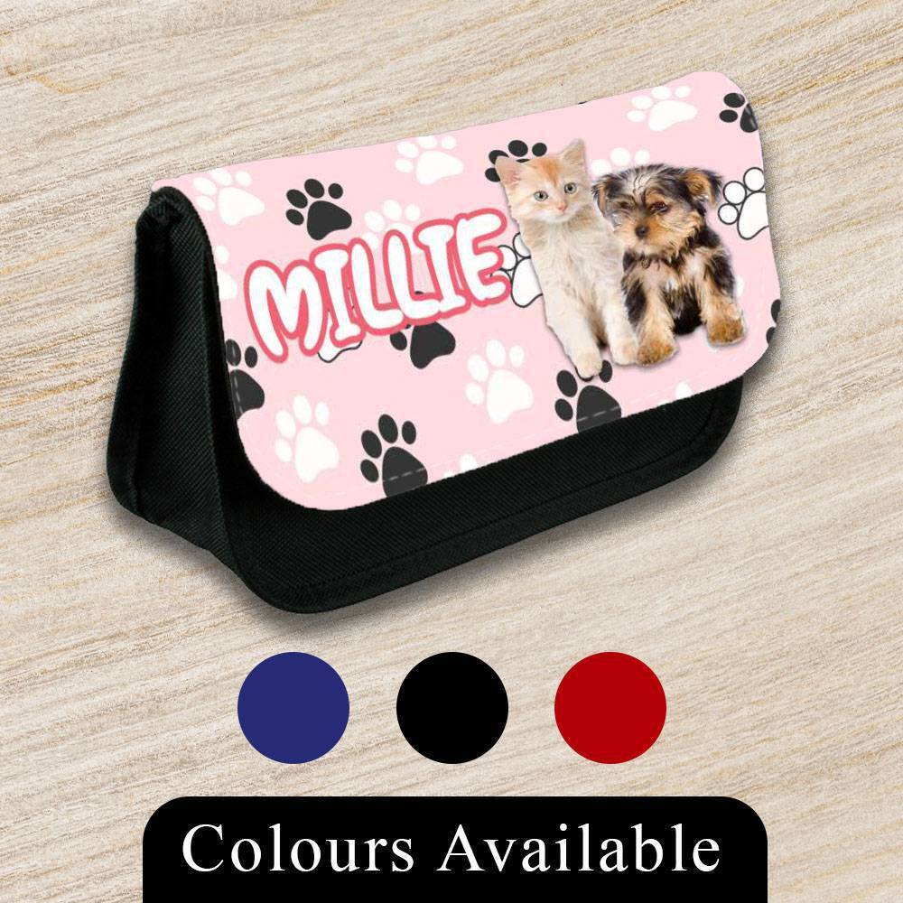 Personalised Pencil Case Animal Girls Boys Stationary Kids School Bag 16