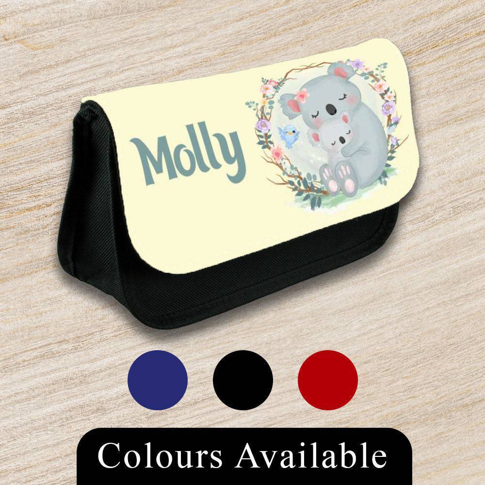 Personalised Pencil Case Animal Girls Boys Stationary Kids School Bag 14