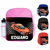 Personalised Kids Backpack Any Name Car Design Boys Girls Children School Bag 9