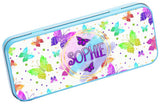 Personalised Any Name Butterfly Pencil Case Tin School Kids Stationary 17