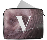 Personalised Any Name Marble Design Laptop Case Sleeve Tablet Bag 111