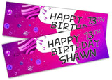 Personalised Birthday Banners Generic Design Children Kids Party Decoration 211